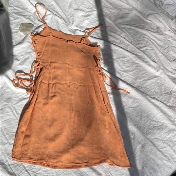 Altar'd State Peach Tie-Side Mini Dress - Picture 4 of 4